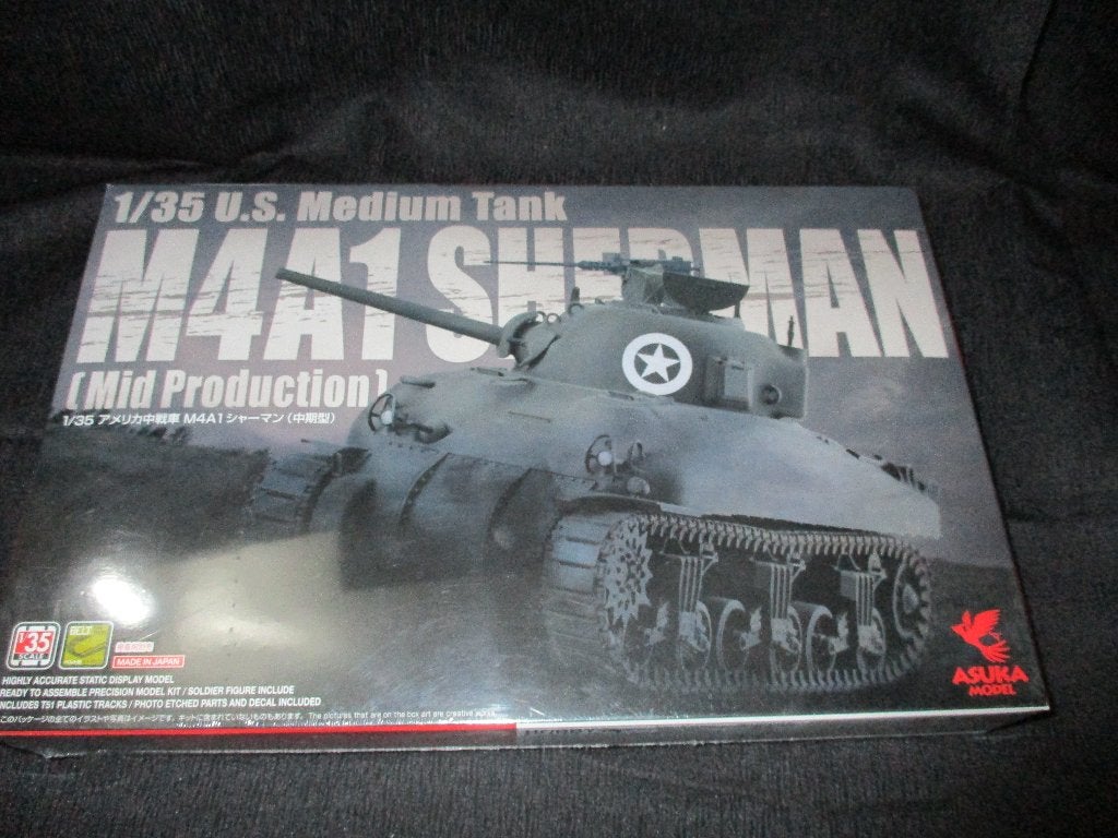 D-116,ASUKA 1-35,NO,35-010,U.S. Medium Tank M4A1 Sherman (Mi, Overige merken, 1:32 tot 1:50, Overige typen, Nieuw