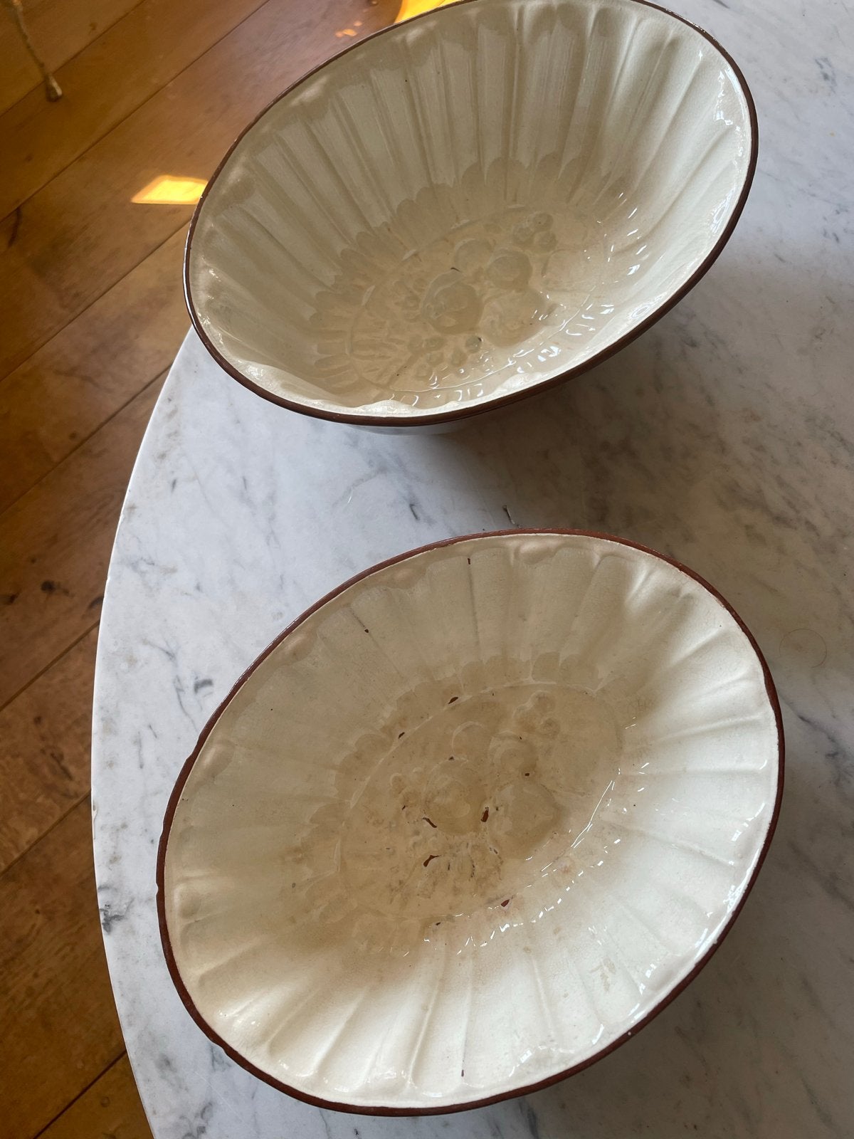 Set van 2 Antieke Sarreguemines Puddingvormen (ca. 1920), Ophalen of Verzenden