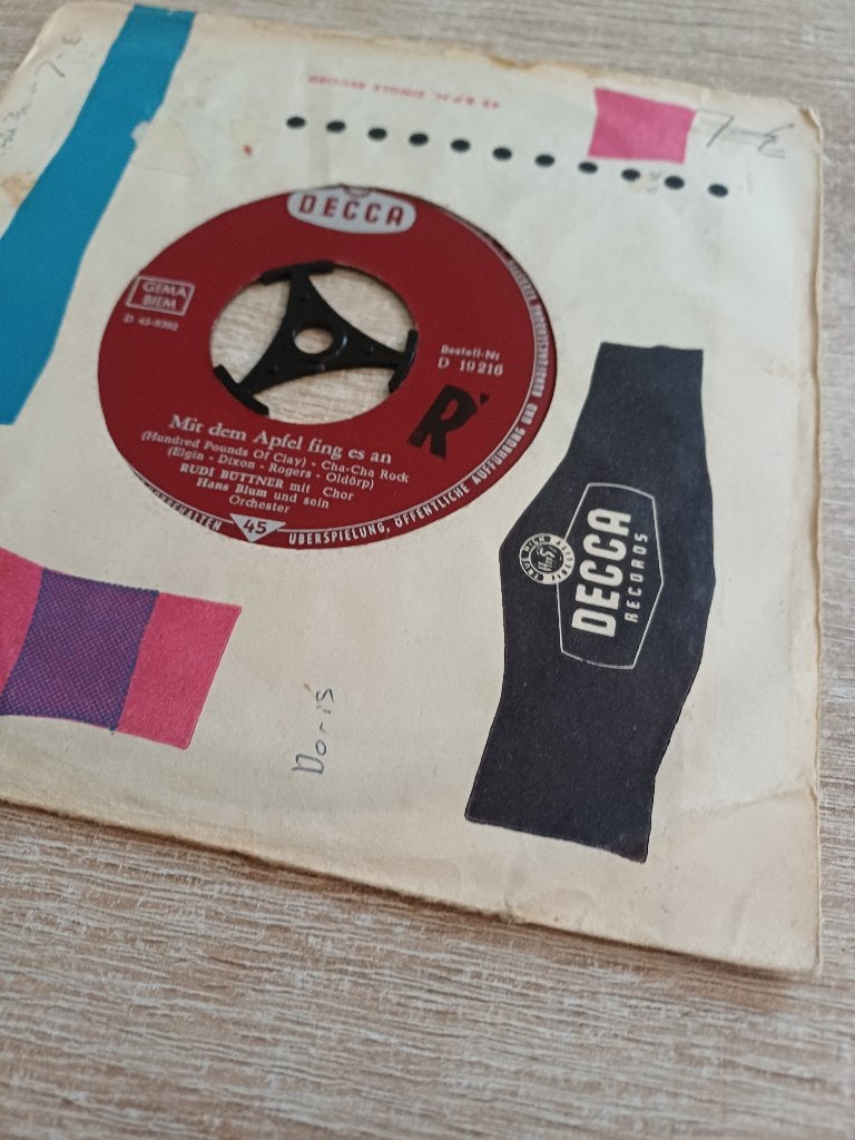 157a Rudi Buttner – Mit dem Apfel fing es an – D 19 216, Gebruikt, 7 inch, Ophalen of Verzenden, Pop