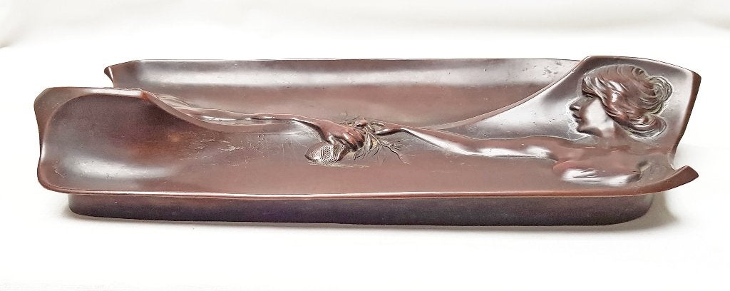 Art Nouveau vide poche - Allegorische voorstelling., Ophalen of Verzenden, Brons