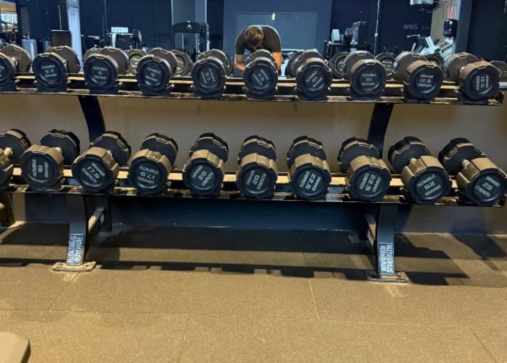 Dumbbell set met rek - hammer strengthgewichten, Ophalen of Verzenden, Gebruikt, Benen, Dumbbell