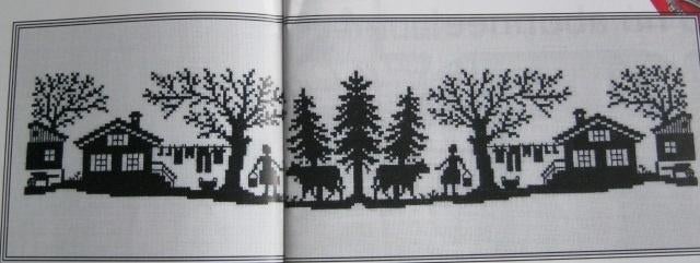 Borduurpatroon  Boerderij en  .... zwart   nr 6283, Verzenden, Nieuw, Handborduren, Patroon