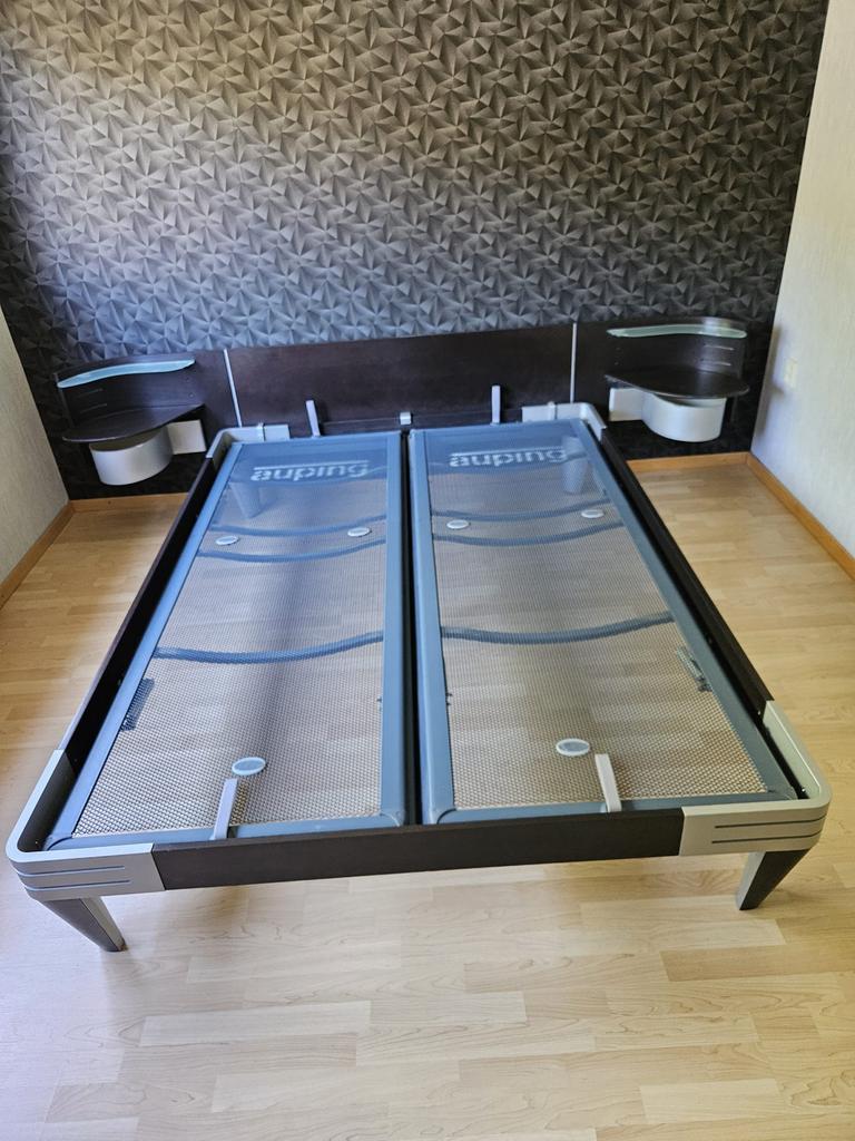 Auping bedombouw met handmatig verstelbare spiraalbodems, Huis en Inrichting, Ophalen, Tweepersoons, 160 cm, Hout