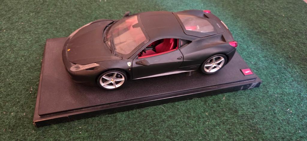 Matel schaalmodel Ferrari 458 matzwart hot wheels, Ophalen, Zo goed als nieuw, Overige merken