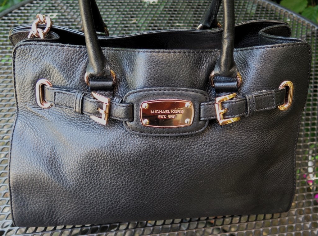 Michael Kors Leather Hamilton Tote tas; vintage; mooi; goed!, Verzenden, Gebruikt, Zwart, Handtas