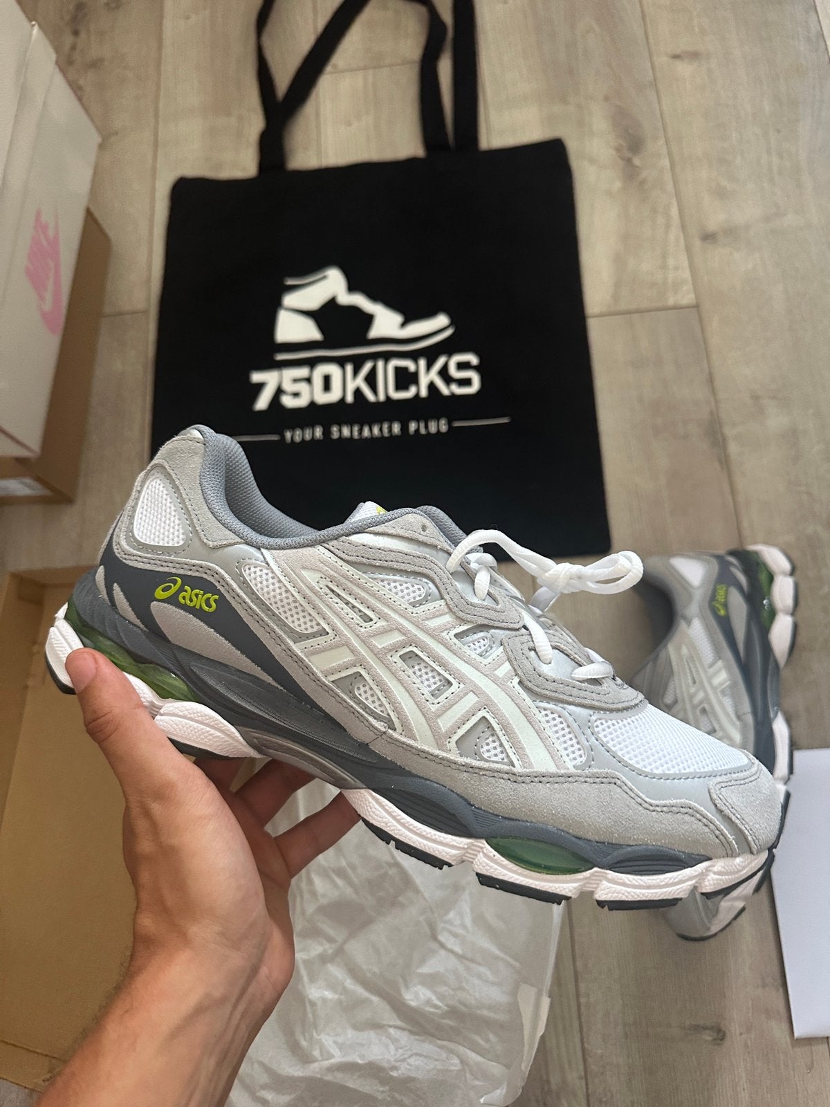 Asics Gel-NYC White Glacier Grey 1203A383-109 Maat EU46, Overige kleuren, Ophalen of Verzenden, A, A