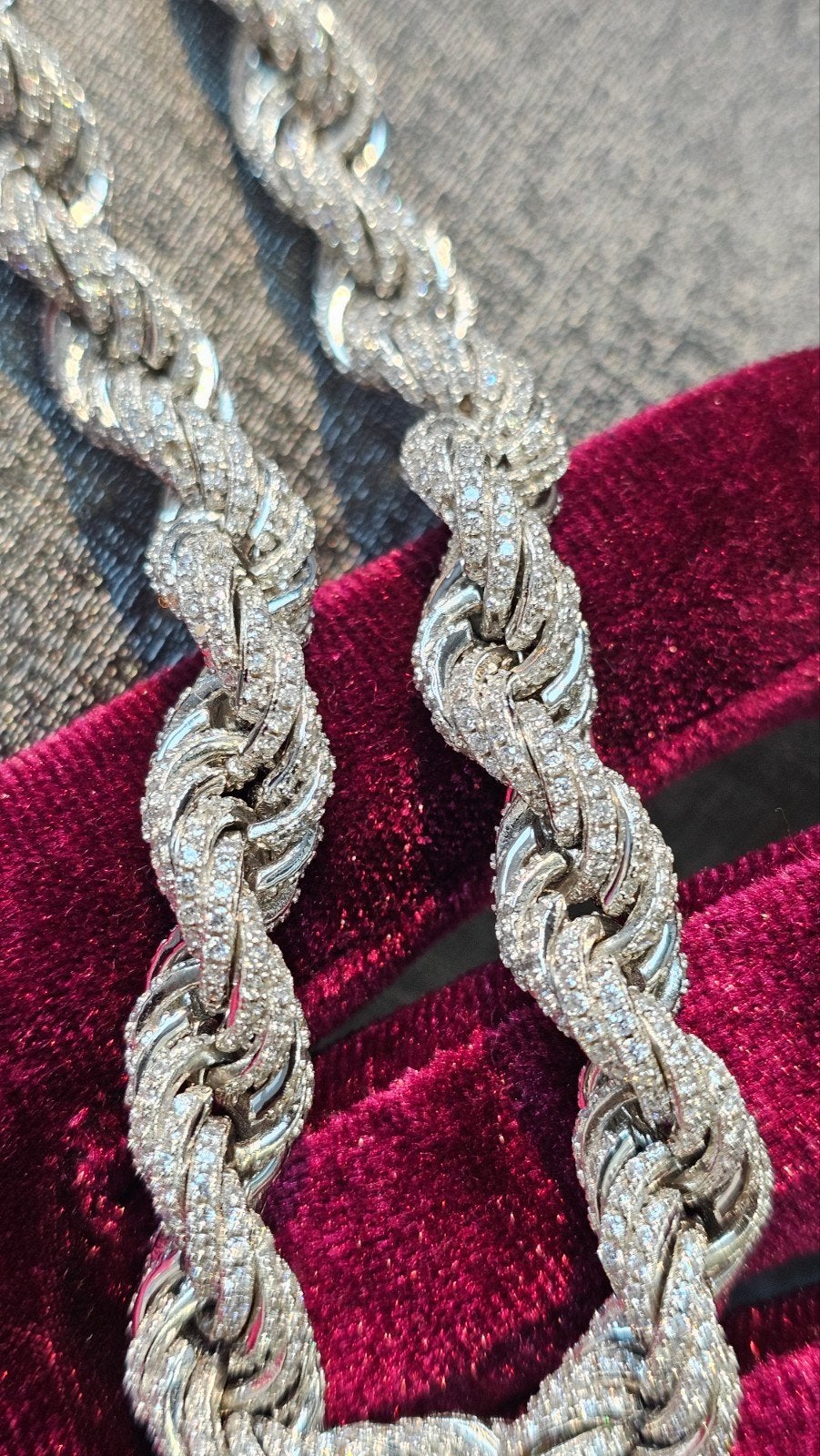 Prachtige zilver rope chain 925 met zirkonia steen massief, Sieraden, Tassen en Uiterlijk, Ophalen of Verzenden, Nieuw, Zilver