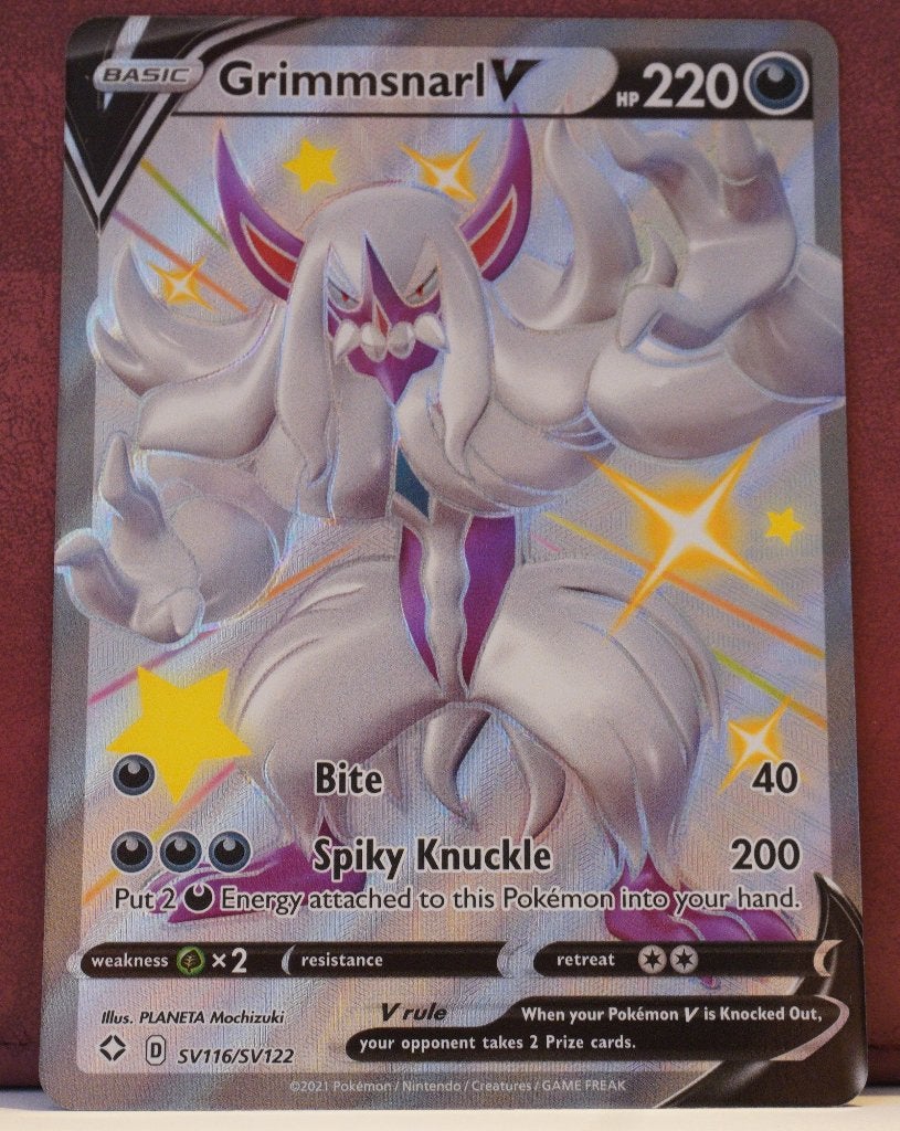 Grimmsnarl V Full Art SV116/SV122 Shining Fates Pokèmon, Ophalen of Verzenden, Nieuw, Losse kaart
