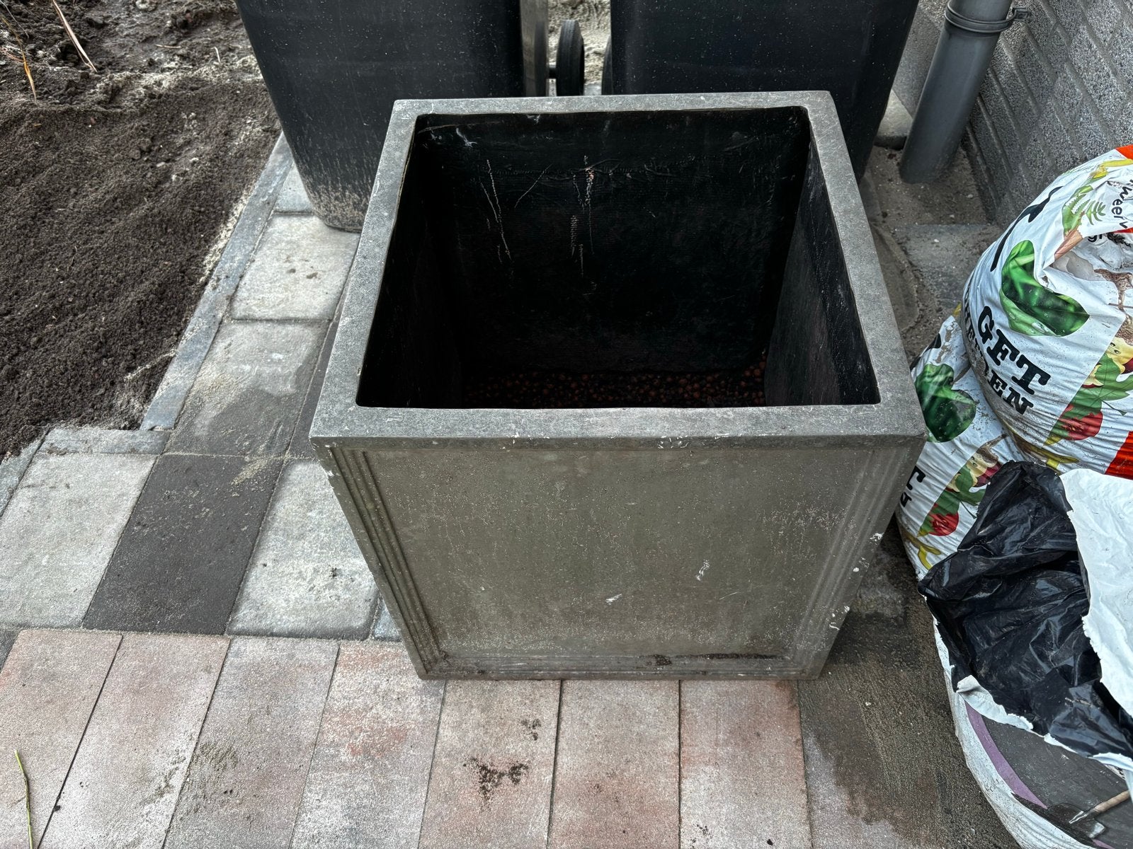 Vierkante plantenbak 50x50x50 voor tuin of balkon, Ophalen, Gebruikt, Minder dan 60 cm, Vierkant