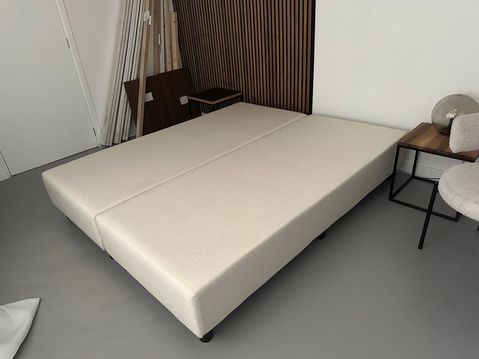 Boxspring onderstel 160x190, Ophalen, Beige, Tweepersoons, 190 cm of minder