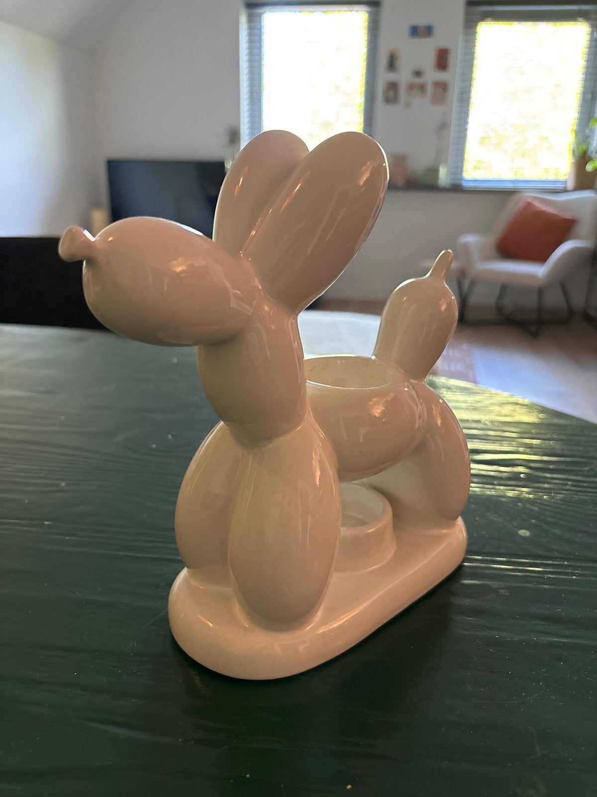 Ballon Hond Standbeeld - Wit Keramiek Decoratie, Ophalen of Verzenden, Zo goed als nieuw, Modern, Wit