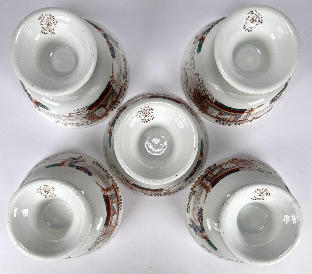 1229. Kastkommen - Canton-decor, ca. 1900, Antiek en Kunst, Antiek | Keramiek en Aardewerk, Ophalen