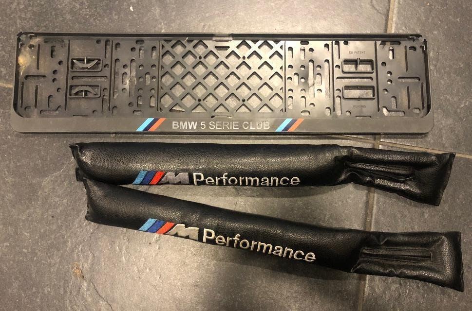 Set BMW M-Performance - Nr.plaat houder & Kussens, Ophalen of Verzenden, Gebruikt