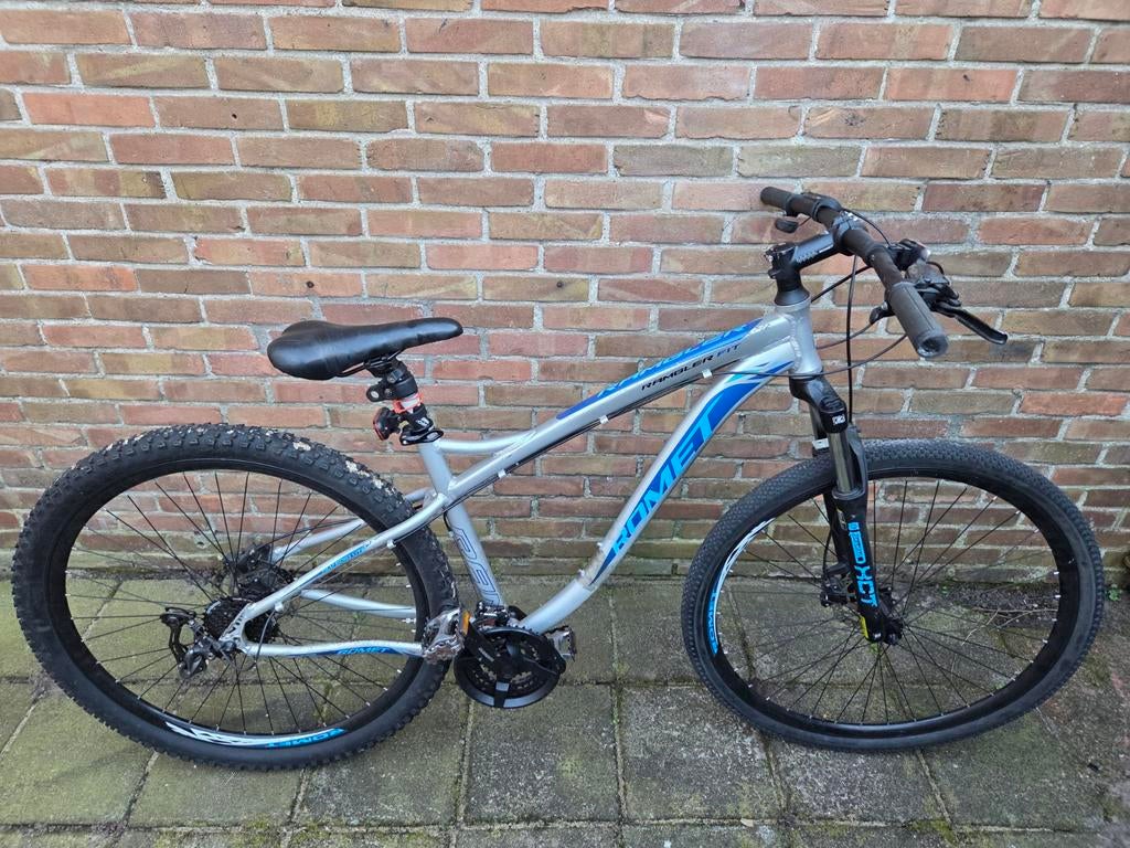 Mountainbike - Rambler Fit - Zilver/Blauw, Gebruikt, Hardtail, Heren, 53 tot 57 cm