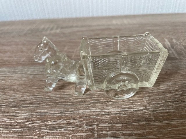Glazen decoratie van Paard met Wagen, Ophalen of Verzenden, Gebruikt, Glas