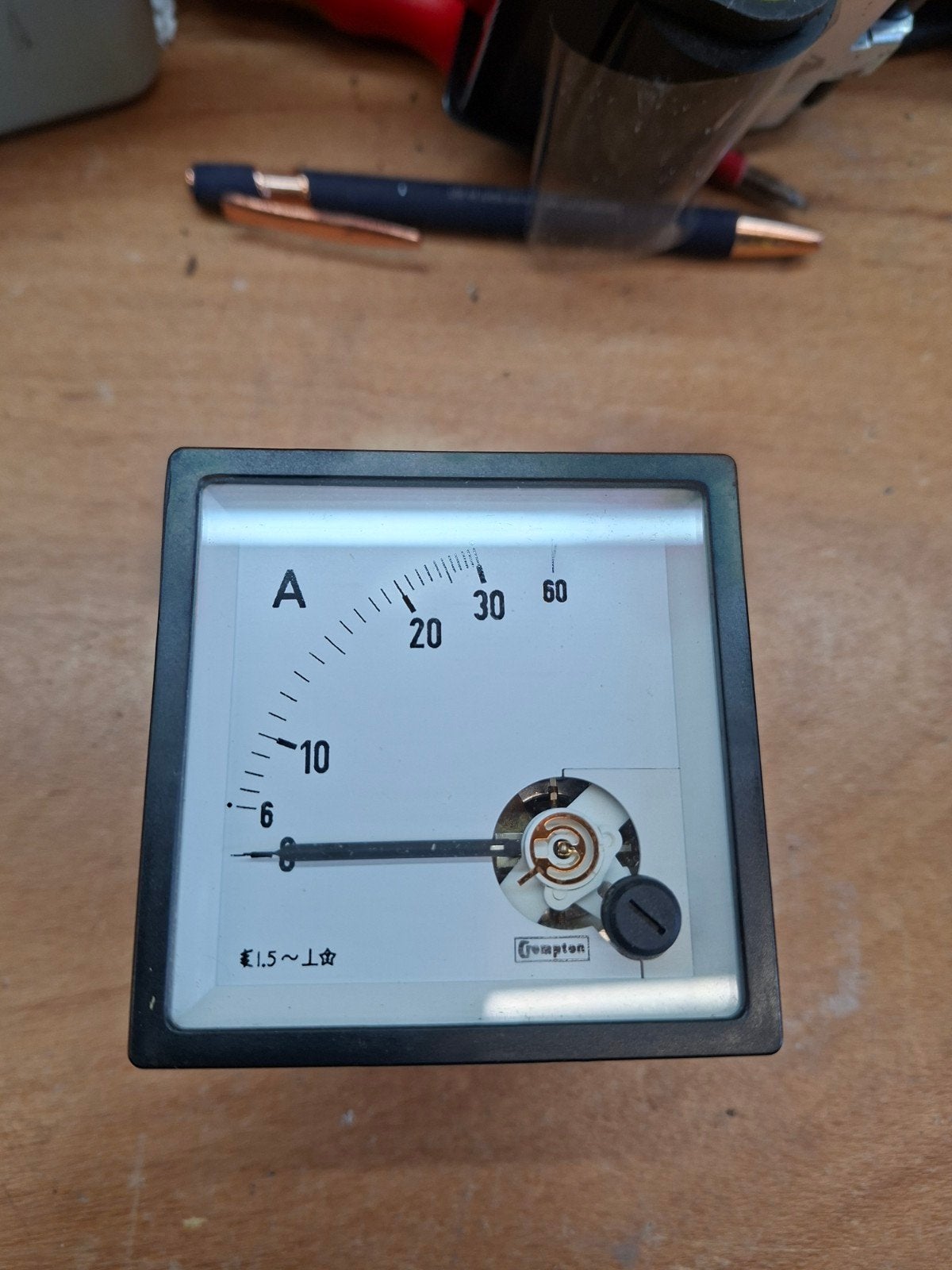Crompton Amperemeter 0-30/60A AC voor Paneelbouw, Ophalen of Verzenden, Nieuw, Elektriciteit