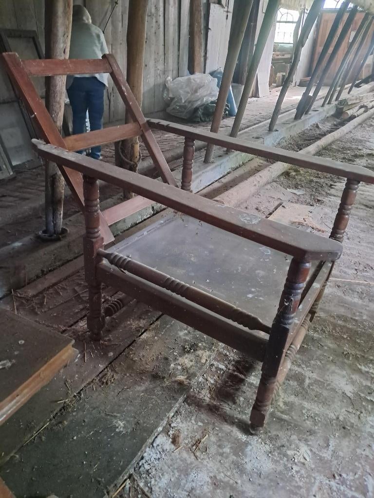 rookstoel zonder kussens, Ophalen, Gebruikt, Hout, Eén