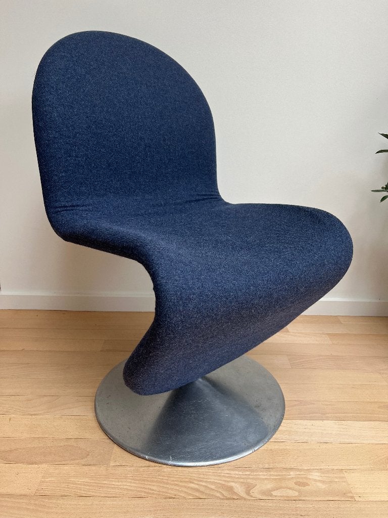 Verner Panton 1-2-3 dining chair stoel, Ophalen, Gebruikt, Blauw, Design