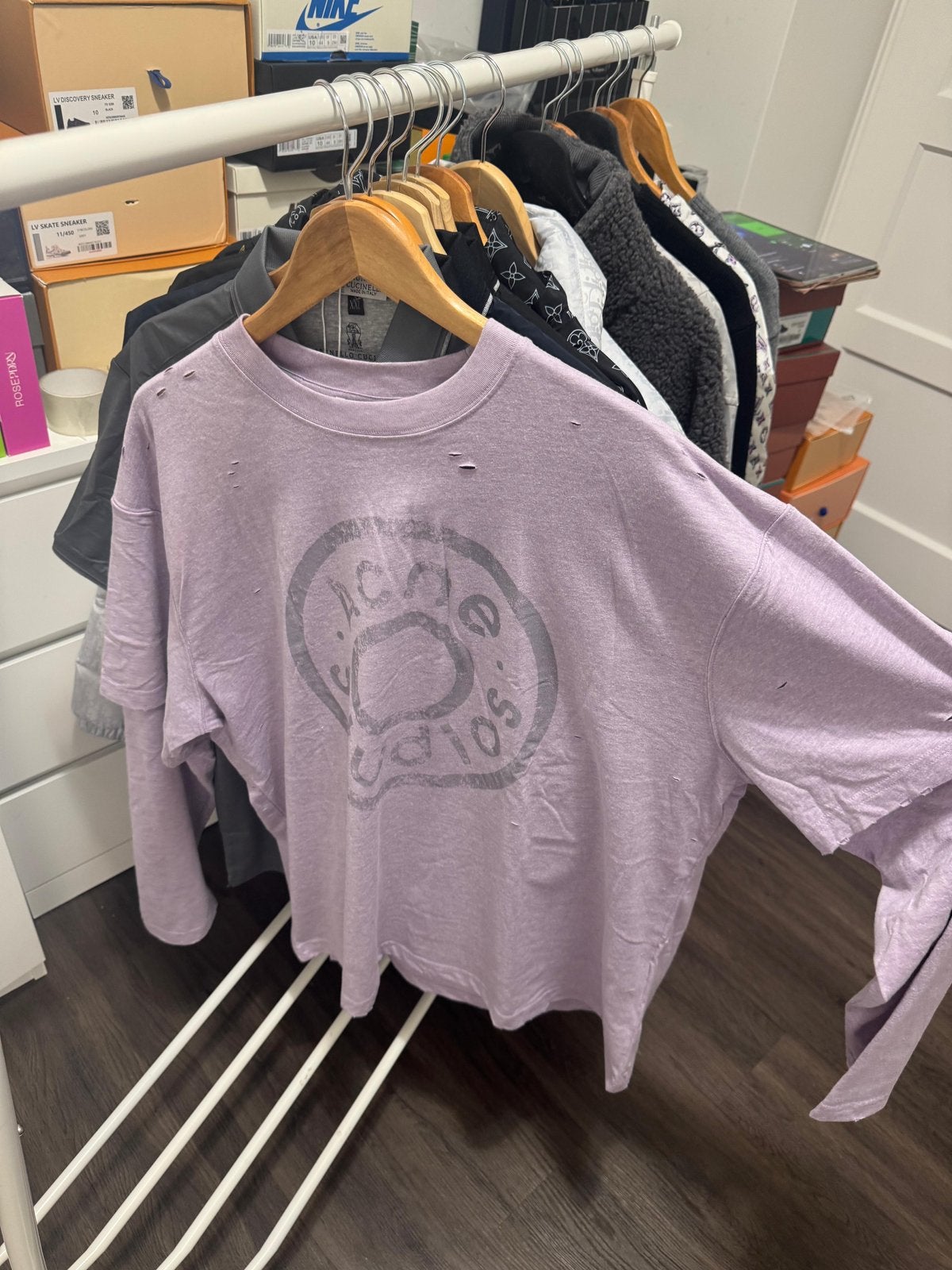 Acne Studios Layered logo t-shirt Faded Purple, Ophalen of Verzenden, Nieuw