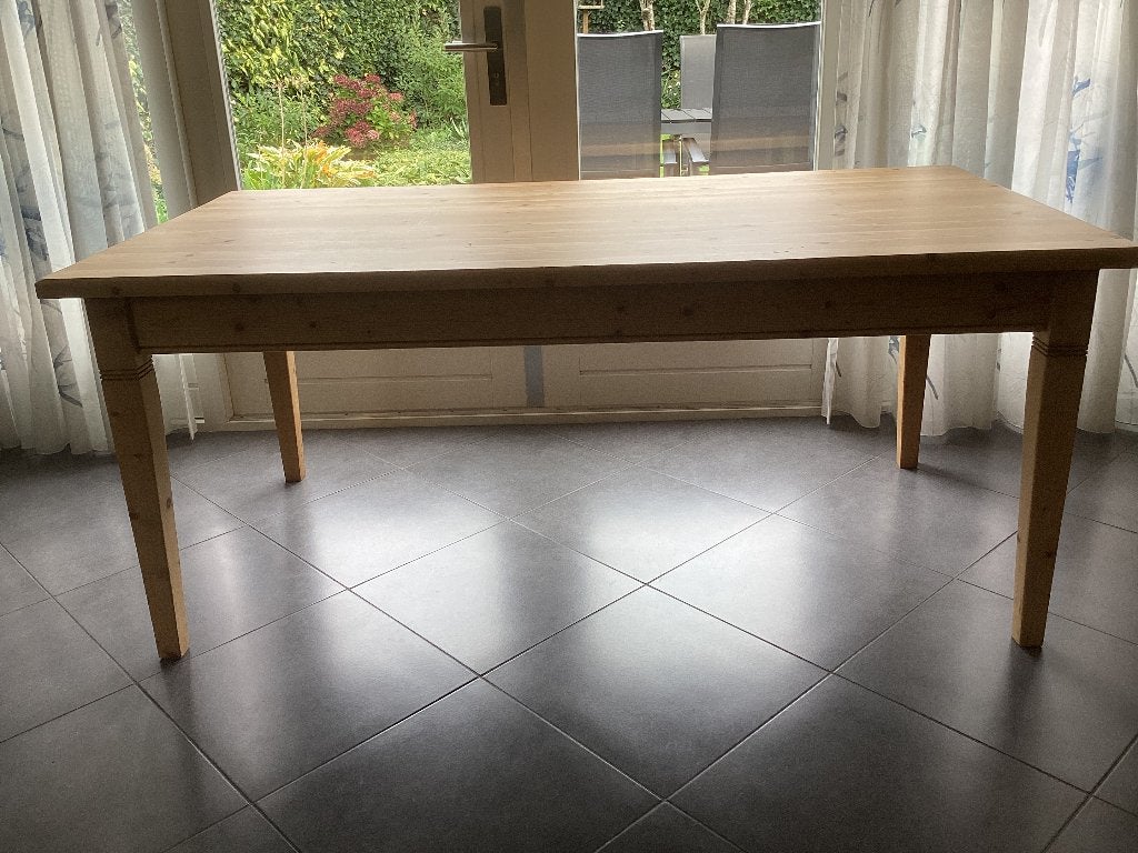 Grenen eettafel, Huis en Inrichting, Ophalen, Gebruikt, 50 tot 100 cm, Vijf personen of meer