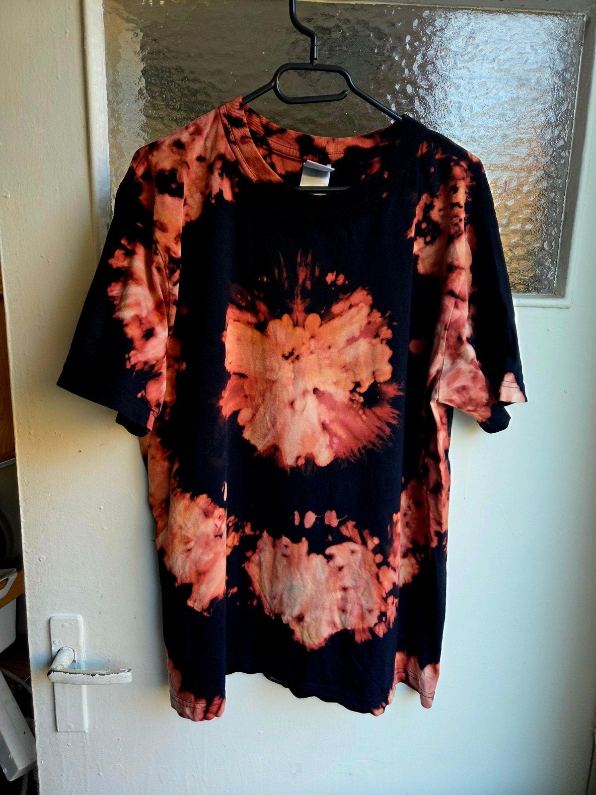 Custom Acid Wash T-Shirt Bleach Tie-Dye Maat L upcycled, Maat 52/54 (L), Zwart, Ophalen of Verzenden, Zo goed als nieuw