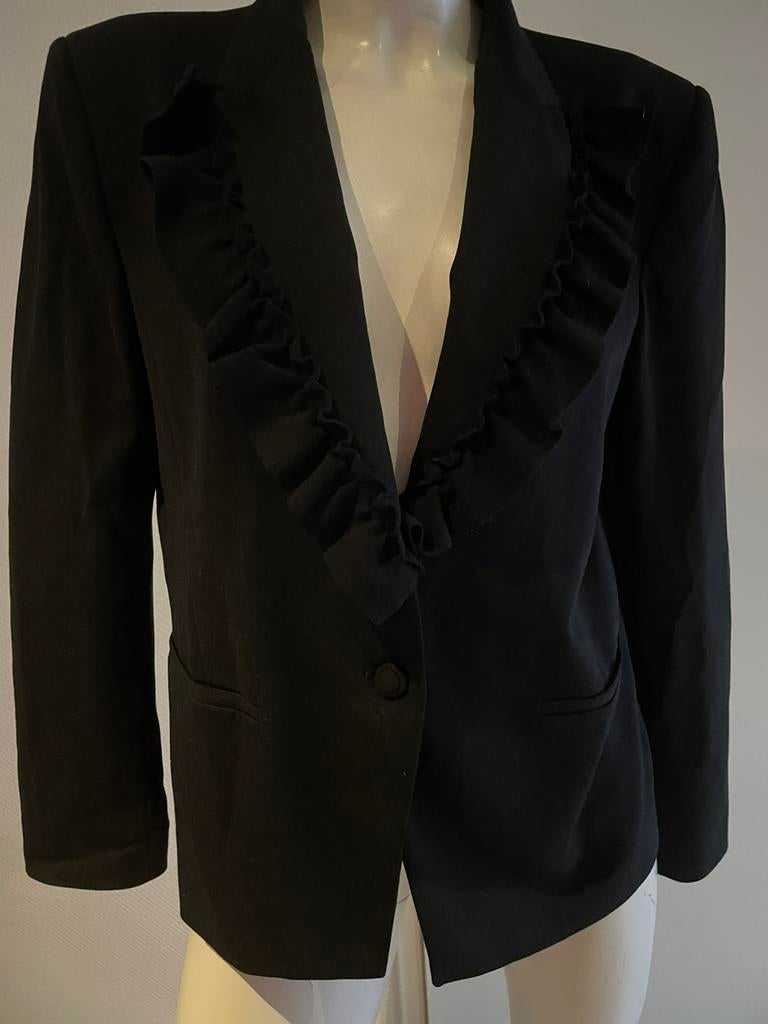 Twinset colbertje maat l met roesjes, ., Zwart, Maat 42/44 (L), Ophalen of Verzenden