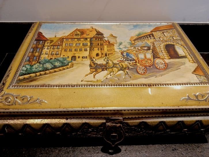 Groot Antiek Blik - DBF, Ophalen of Verzenden, Gebruikt, Overige, Overige merken