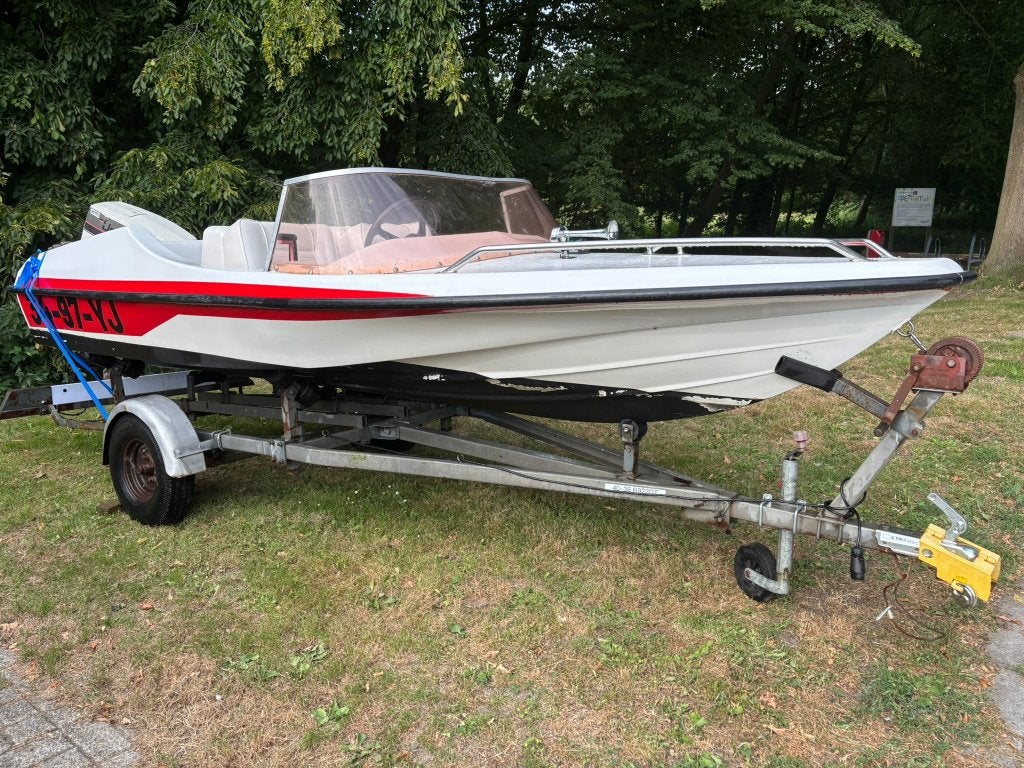 Placom Sport 360 met Johnson 40PK + trailer, Ophalen, Overige merken, Gebruikt, 4 m