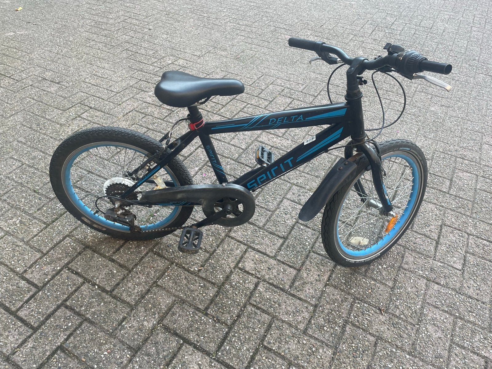 Spirit Delta Kinderfiets 20 inch - Zwart/Blauw, Ophalen, Gebruikt, Terugtraprem, 16 tot 20 inch
