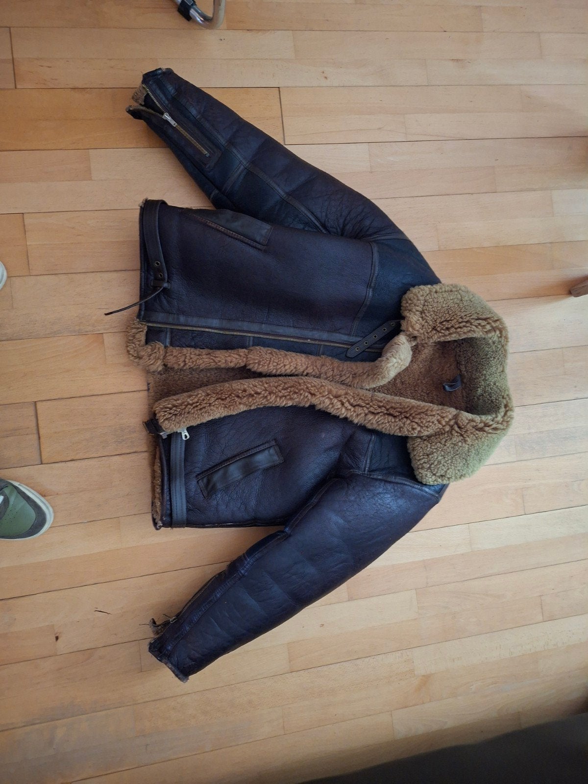 Vintage A.M. B3 Aviator Leren Jas - XXL, Kleding | Heren, Bruin, Overige maten, Ophalen of Verzenden, Gedragen