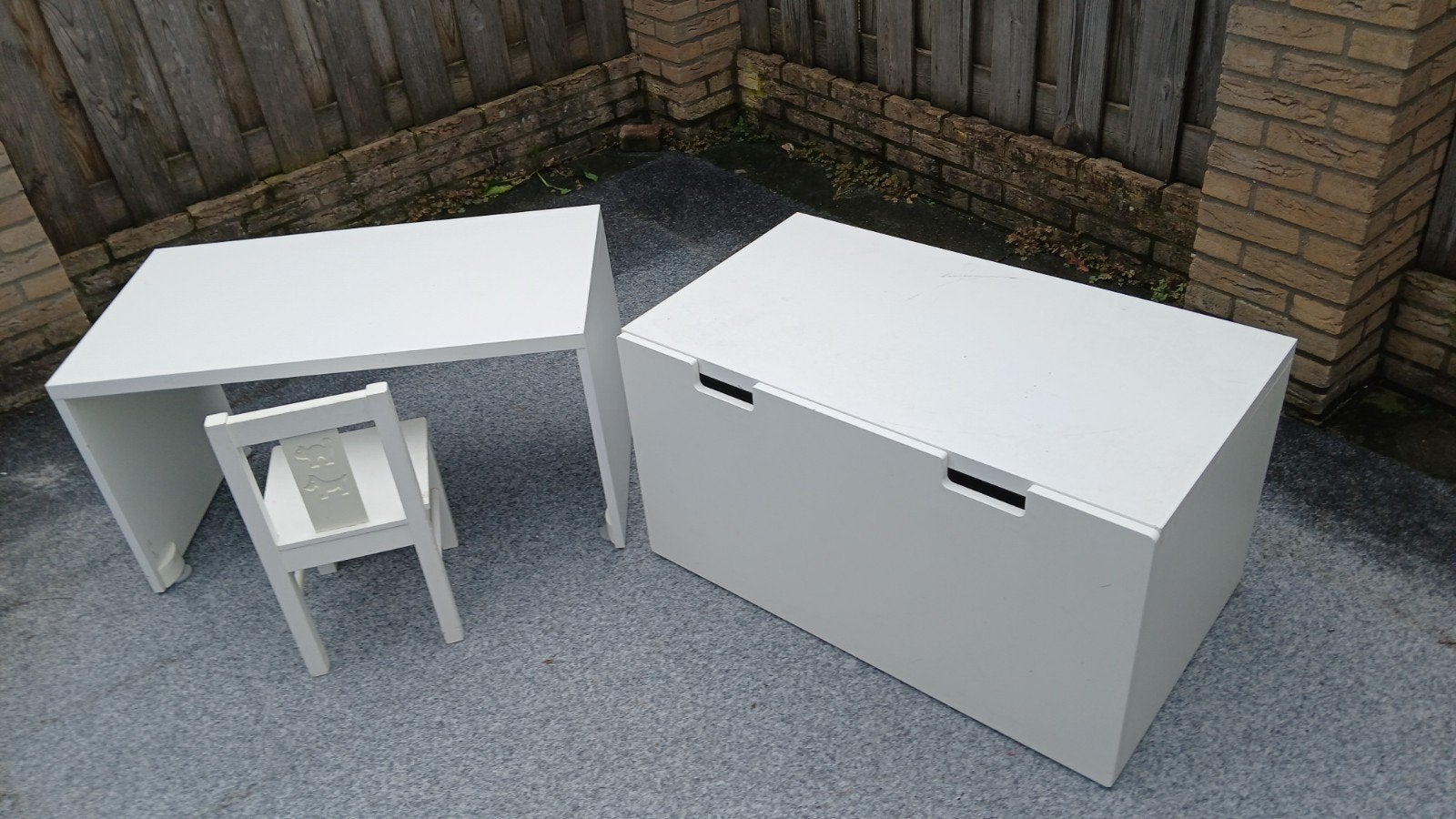 Tk: IKEA Stuva set bureau en opbergla, Ophalen, Gebruikt, Wit, Opbergmeubel