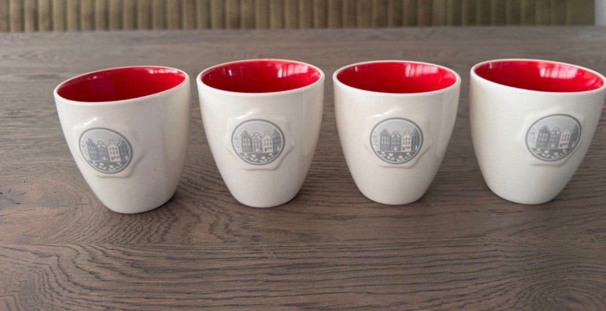 Douwe Egberts Koffie mokjes - Hollandse huisjes, Huis en Inrichting, Ophalen of Verzenden, Zo goed als nieuw, Overige stijlen