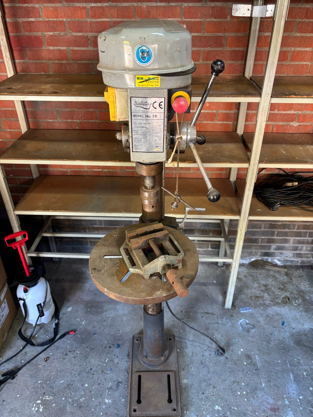 Robuuste Kolomboormachine - Huvema Model Hu 19, Doe-het-zelf en Verbouw, Gereedschap | Boormachines, Ophalen, Gebruikt, 400 tot 600 watt
