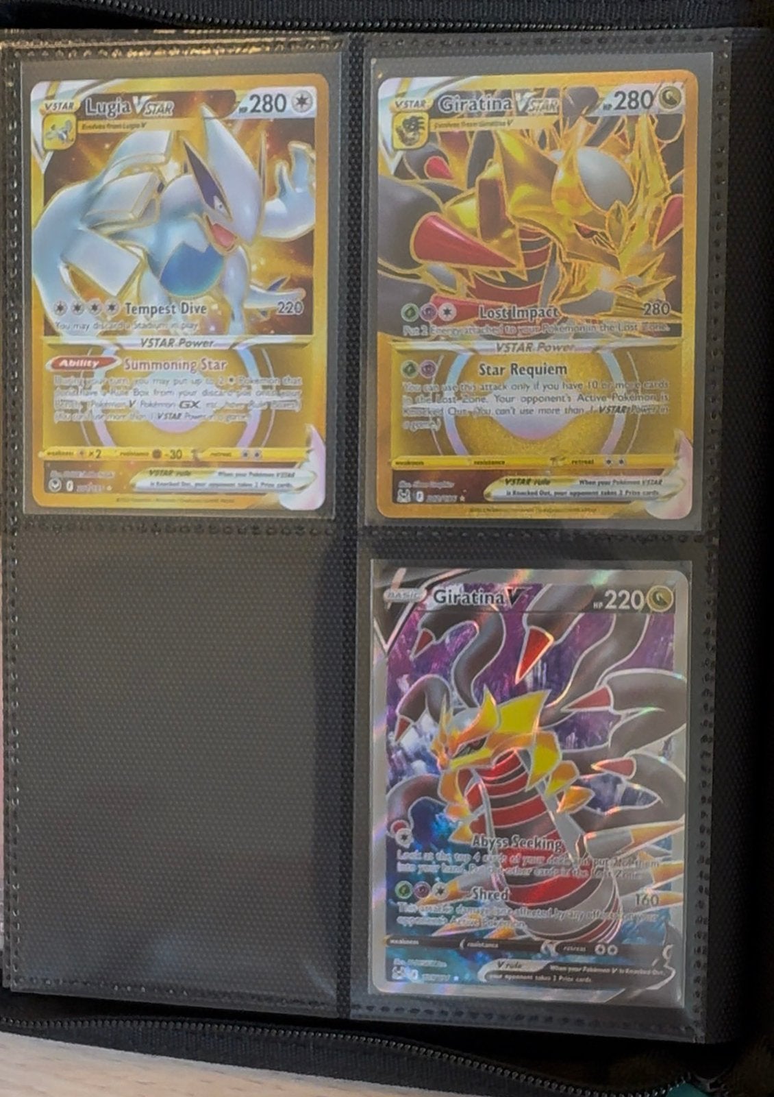 Lugia Giratina gold Vstar en Giratina V, Ophalen, Zo goed als nieuw