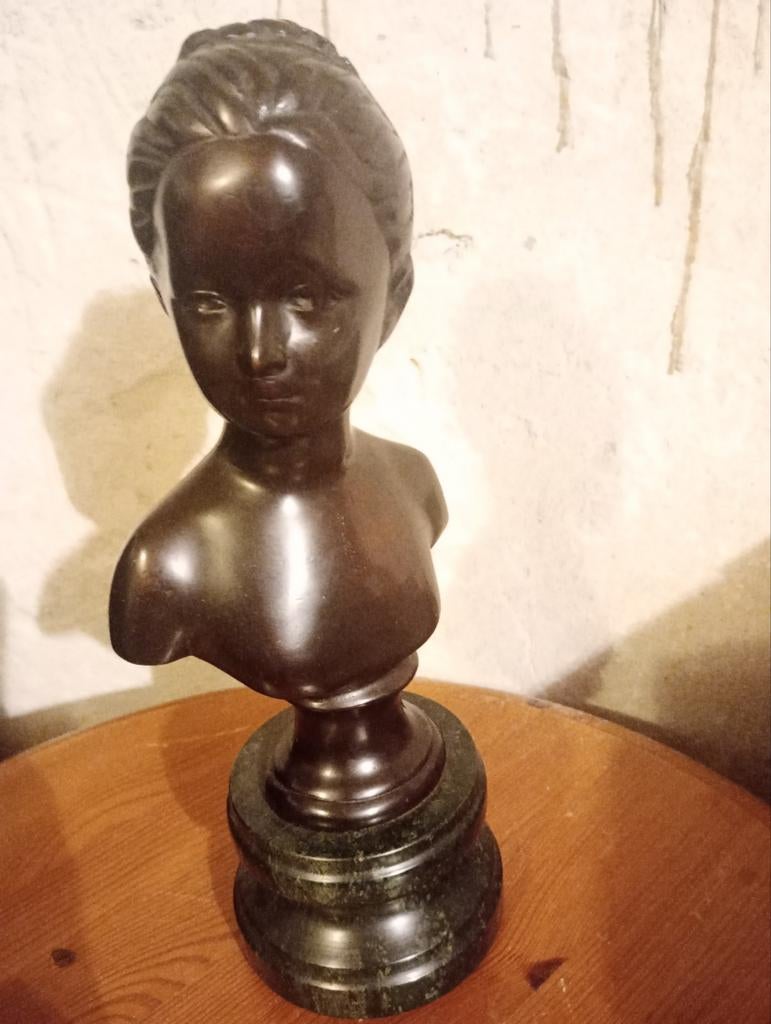 Bronzen buste van Marie-Louise Brongniart, 18e eeuw, Ophalen of Verzenden