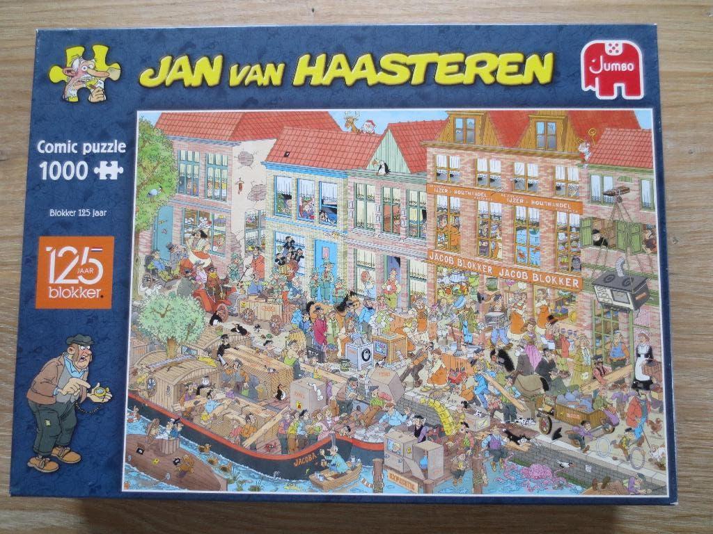 Legpuzzel: Jan van Haasteren 1000 stukjes: Blokker 125 jaar., Ophalen of Verzenden, 500 t/m 1500 stukjes, Zo goed als nieuw, Legpuzzel