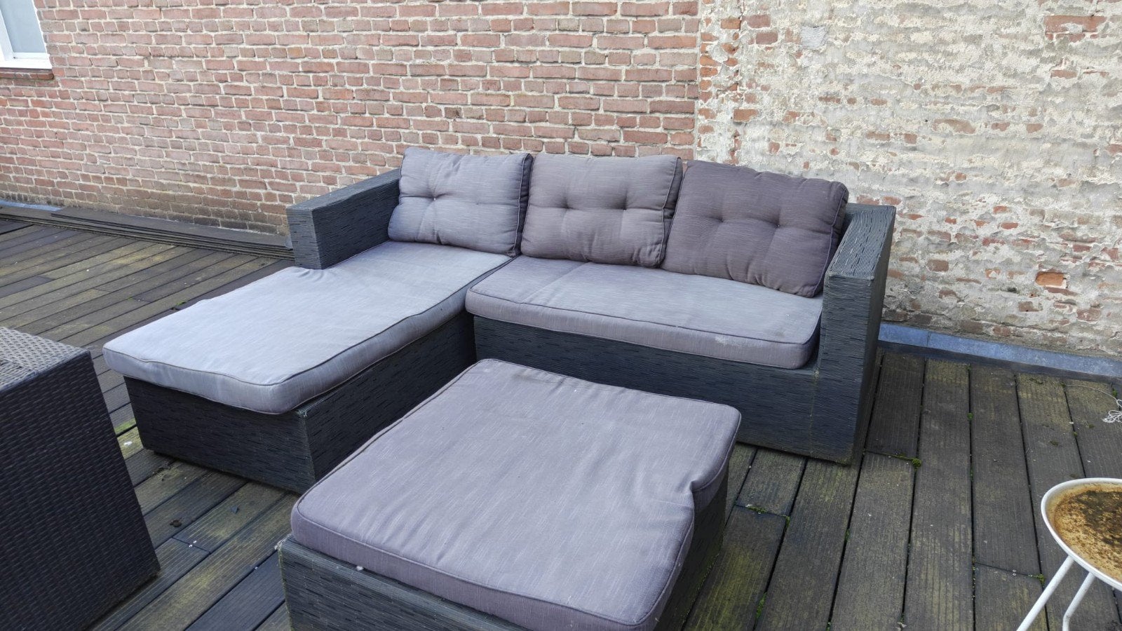 Tuinset lounge met kussens, Ophalen, 4 zitplaatsen, Gebruikt, Bank