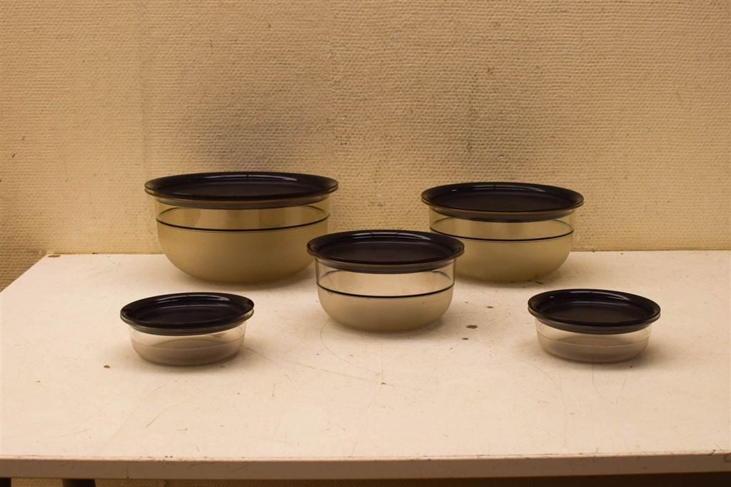5 delig ronder Tupperware bakjes 47033, Ophalen of Verzenden, Gebruikt, Overige typen