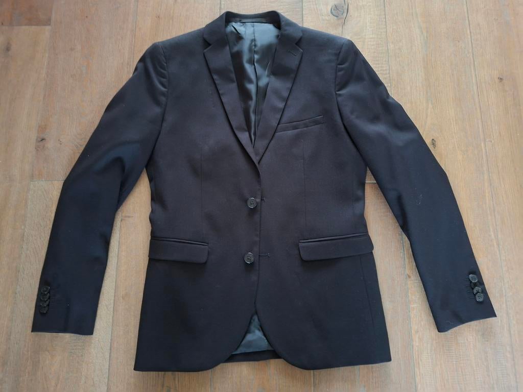 WE pak zwart mt. 44 Slimfit colbert + pantalon, Kleding | Heren, Kostuums en Colberts, Zwart, Ophalen of Verzenden, Zo goed als nieuw
