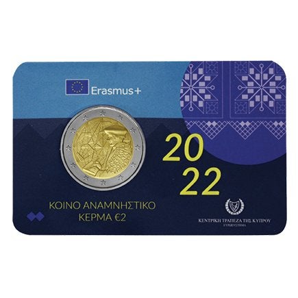2 Euro Cyprus 2022 - 35 jaar Erasmus Programma - BU Coincard, Verzenden, Cyprus, 2 euro, Losse munt