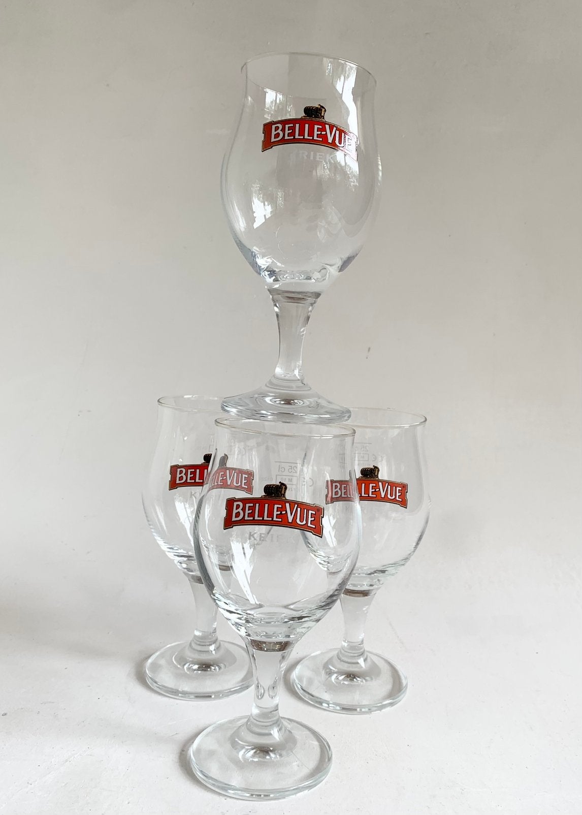 4 bierglazen Ritzenhoff. Belle-Vue kriek 25 cl man-cave, Ophalen of Verzenden, Zo goed als nieuw