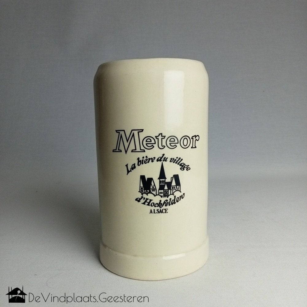 zeldzame liter bierpul Meteor Hochfelden Elzas, Ophalen of Verzenden, Zo goed als nieuw, Pul(len), Overige merken
