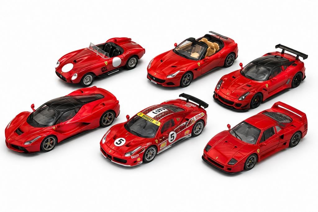 Exclusieve Ferrari Modelcollectie 1:43 met Glasafbeelding, Ophalen of Verzenden