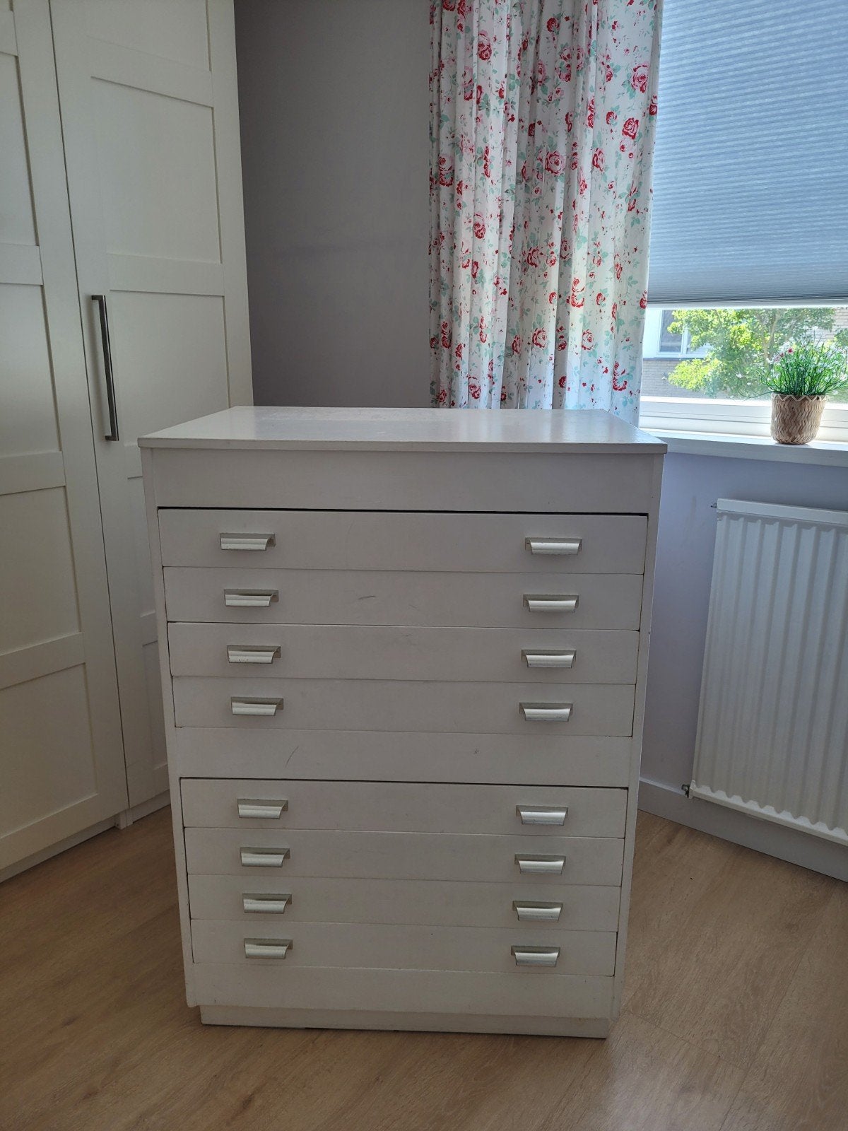 Ladenkast / Tekeningkast - Wit, Gebruikt, 5 laden of meer, 100 tot 150 cm, Modern, Functioneel