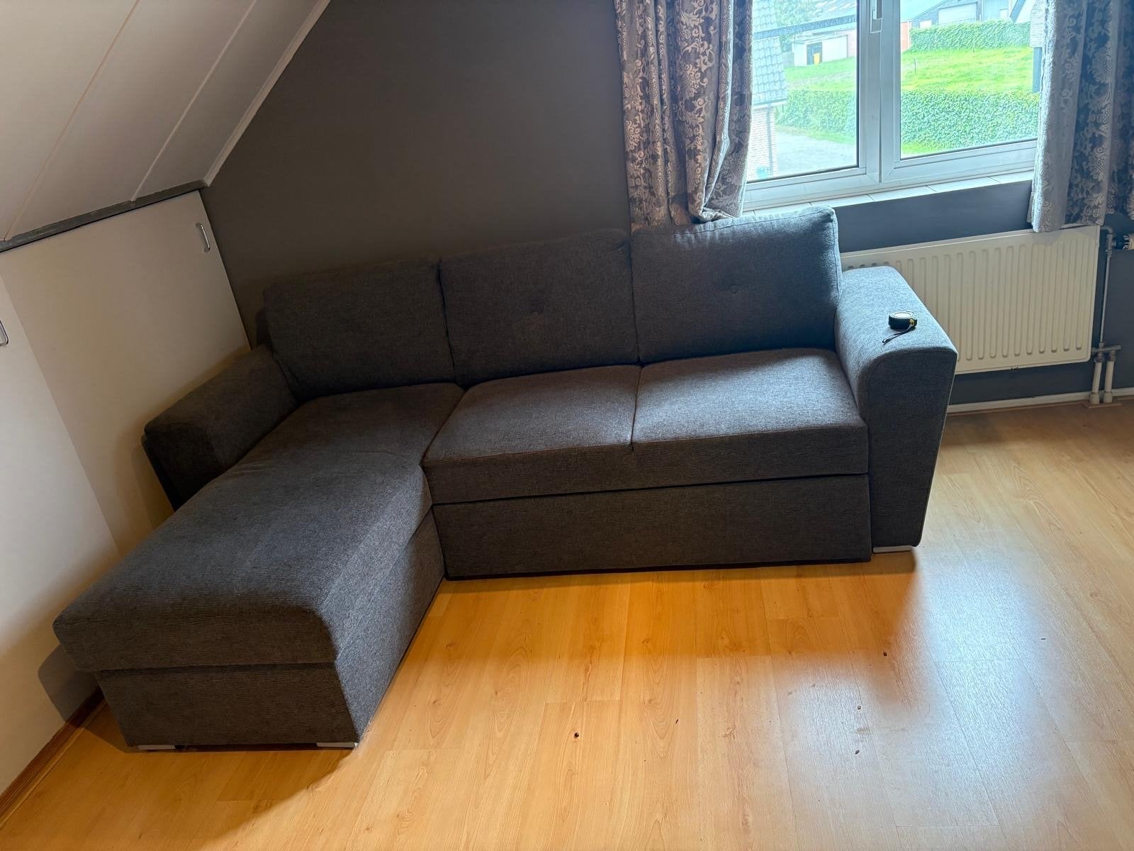 Comfortabele Hoekbank - Grijs, Ophalen, 250 tot 300 cm, 100 tot 125 cm, Hoekbank