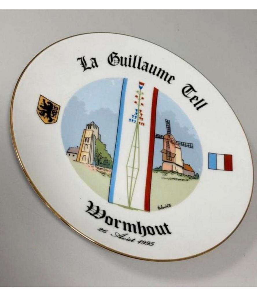 herdenkings-Bord La Guillaume Tell Wormhout 1995 porselein, Ophalen of Verzenden