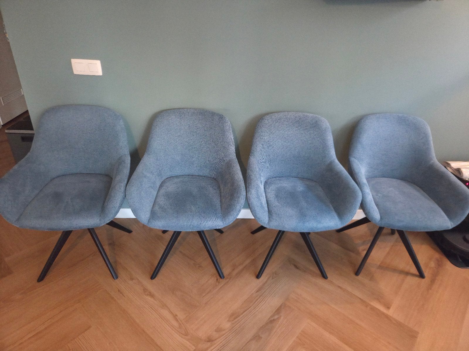 Set van 4 kushi eetstoelen in de kleur ocean eyes - Zo goe, Ophalen, Blauw, Zo goed als nieuw, Modern