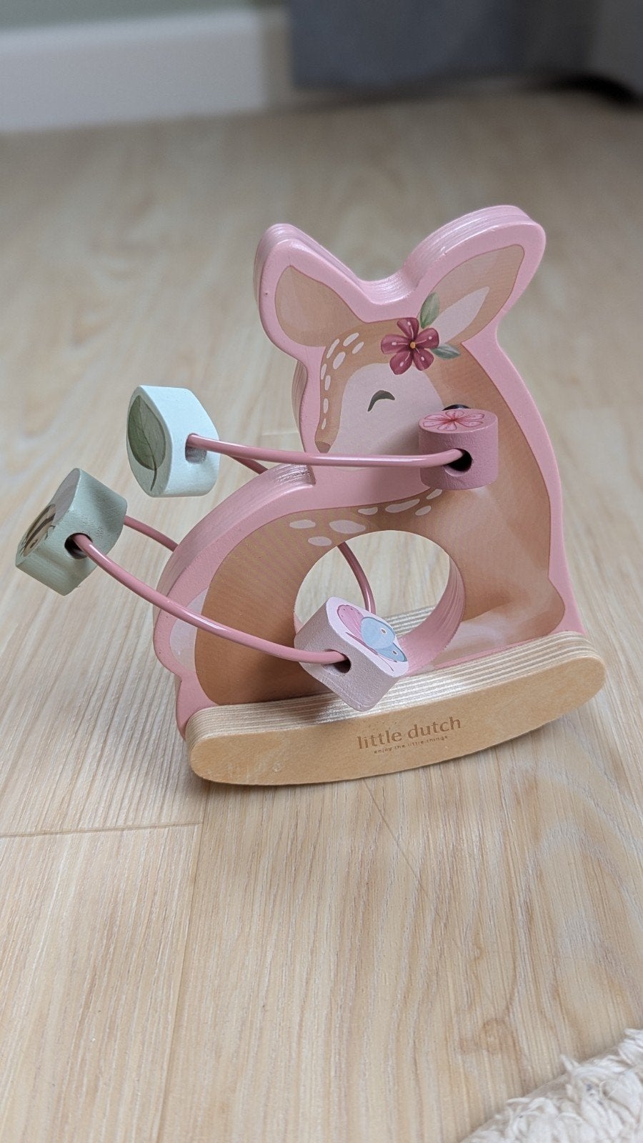 Little Dutch Houten Kralenframe Hertje - roze, Kinderen en Baby's, Speelgoed | Babyspeelgoed, Ophalen of Verzenden, Gebruikt, Overige typen