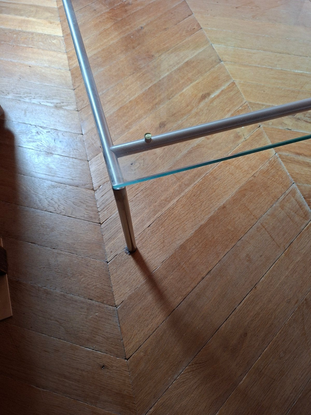 Salontafel Martin Visser Spectrum glas en chroom, Ophalen, Modern design, Gebruikt, 100 tot 150 cm