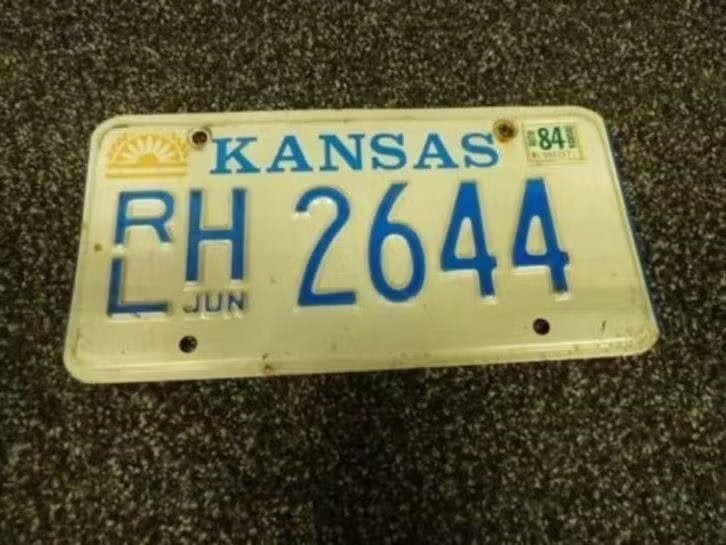 Kentekenplaat licenseplate Kansas 1984 USA, Verzamelen, Verzenden, Gebruikt, Auto's